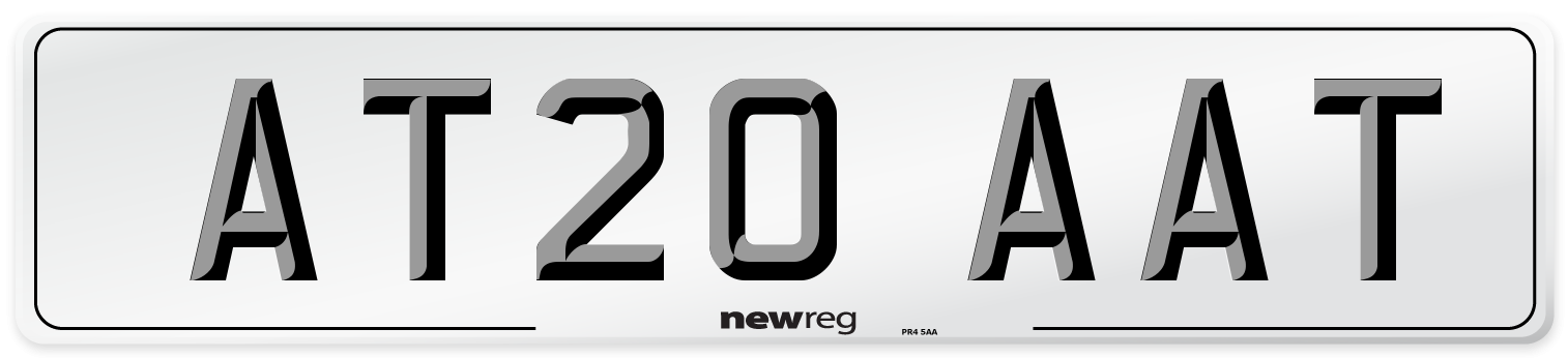 AT20 AAT Number Plate from New Reg